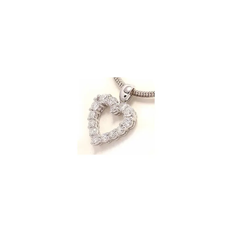 hjerte diamantanheng i 14 karat hvitt gull 0,54 ct