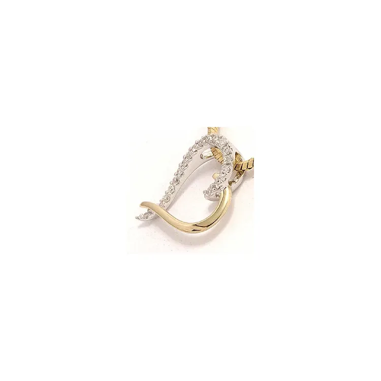hjerte diamant anheng i 14 karat gull og hvitt gull 0,07 ct