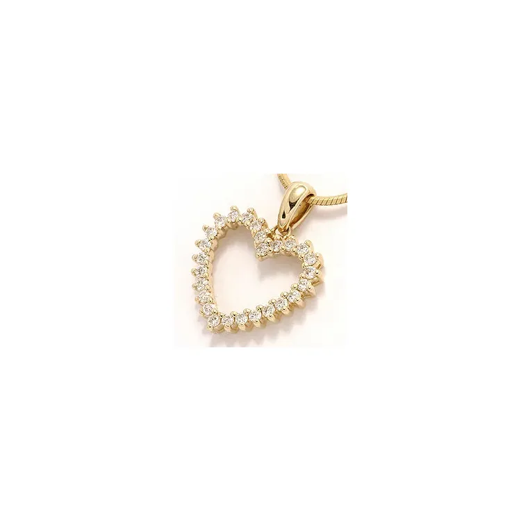 hjerte anheng i 14 karat gull 0,46 ct