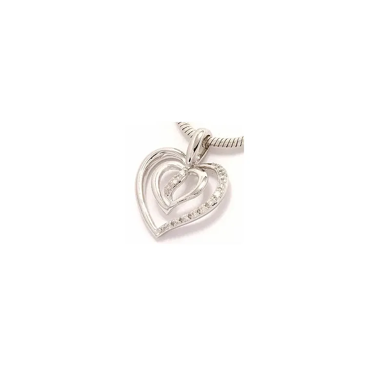 hjerte diamant anheng i 14 karat hvitt gull 0,07 ct