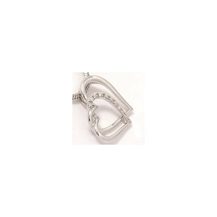 hjerte diamant anheng i 14 karat hvitt gull 0,08 ct