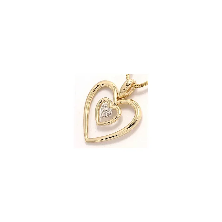diamant anheng i 14 karat gull og hvitt gull 0,03 ct