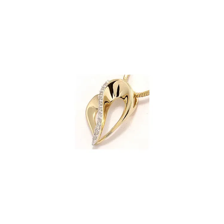 diamant anheng i 14 karat gull 0,09 ct