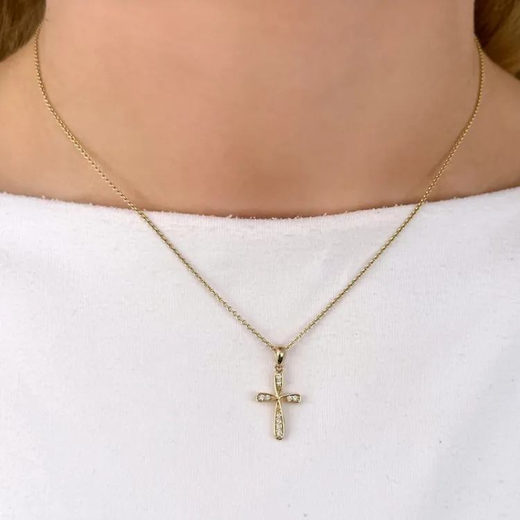 kors anheng i 14 karat gull 0,08 ct