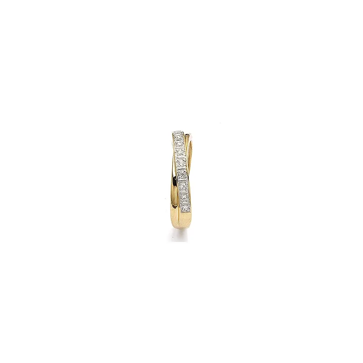 zirkon ring i 9 karat gull med rhodium