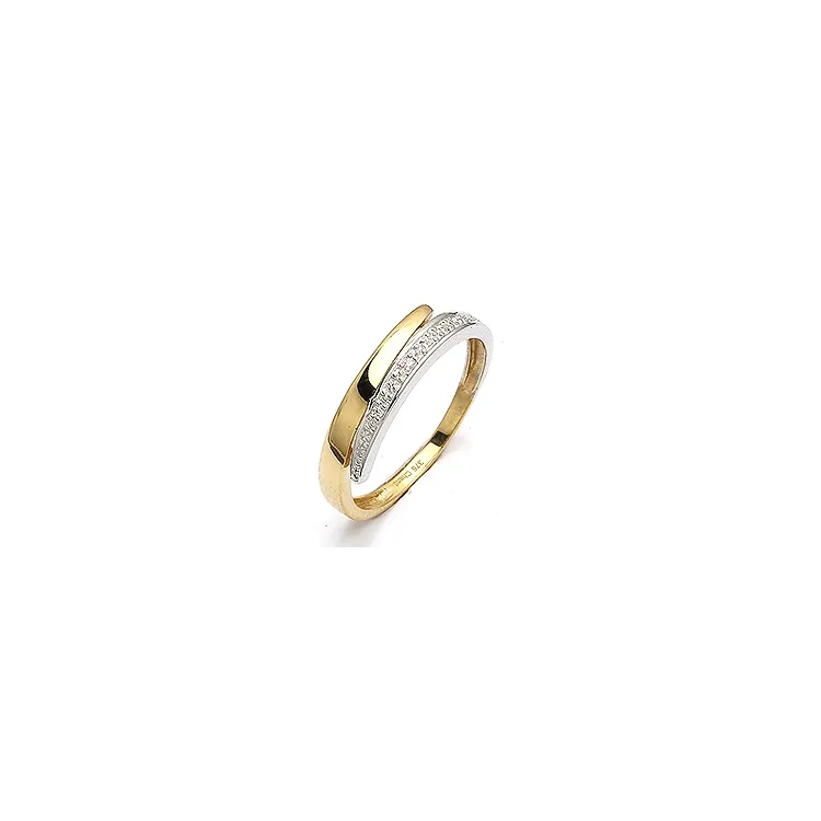 ring i 9 karat gull med 9 karat hvitt gull