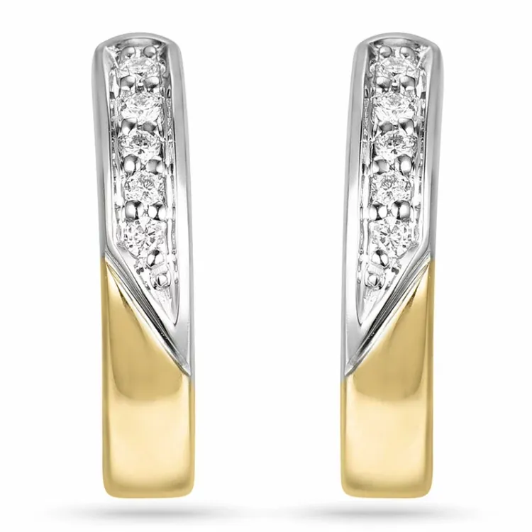 15 mm diamant creol i 14 karat gull og hvitt gull med diamant 
