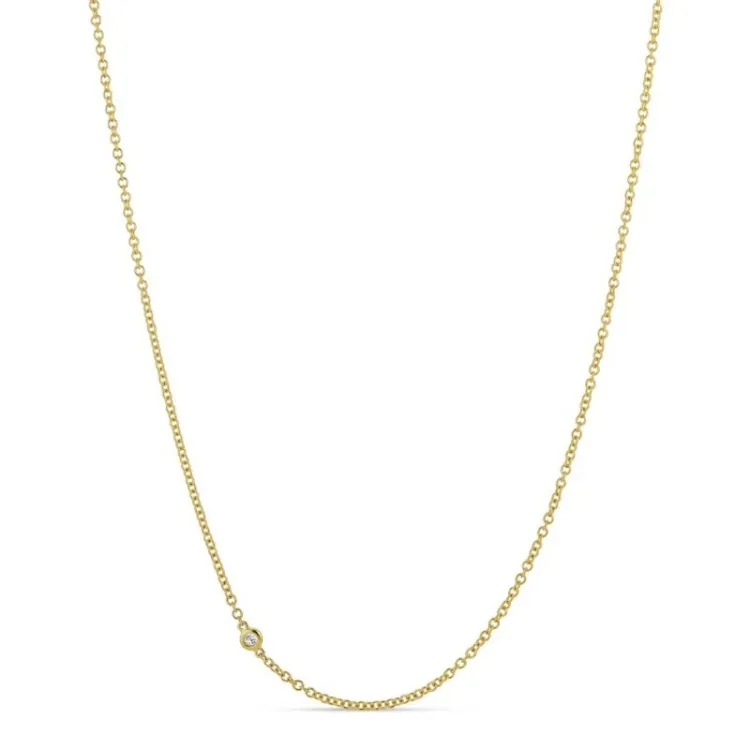 45 cm halskjede med anheng i 14 karat gull 0,046 ct