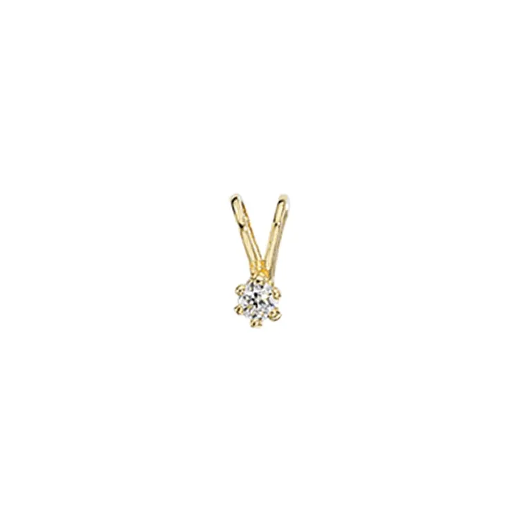 Elegant Scrouples zirkon anheng i 8 karat hvit zirkon