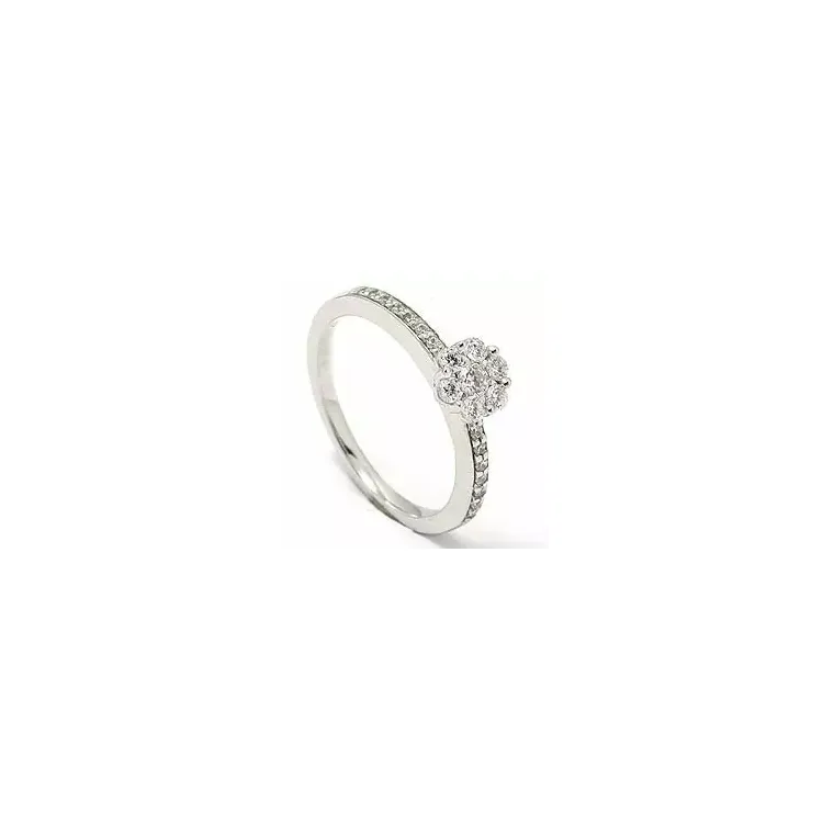 Briljantring i 14 karat hvitt gull 0,41 ct