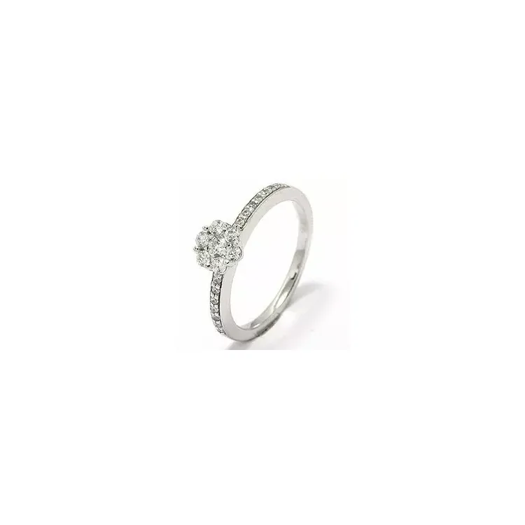Briljantring i 14 karat hvitt gull 0,41 ct
