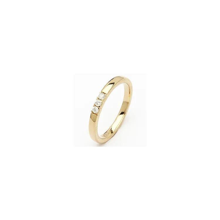 alliansering i 14 karat gull 3 x 0,03 ct