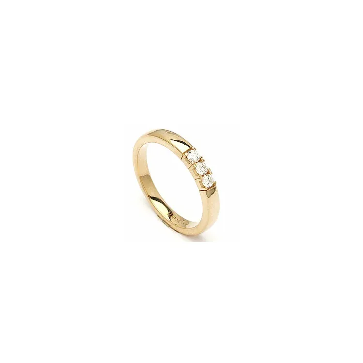 alliansering i 14 karat gull 3 x 0,05 ct