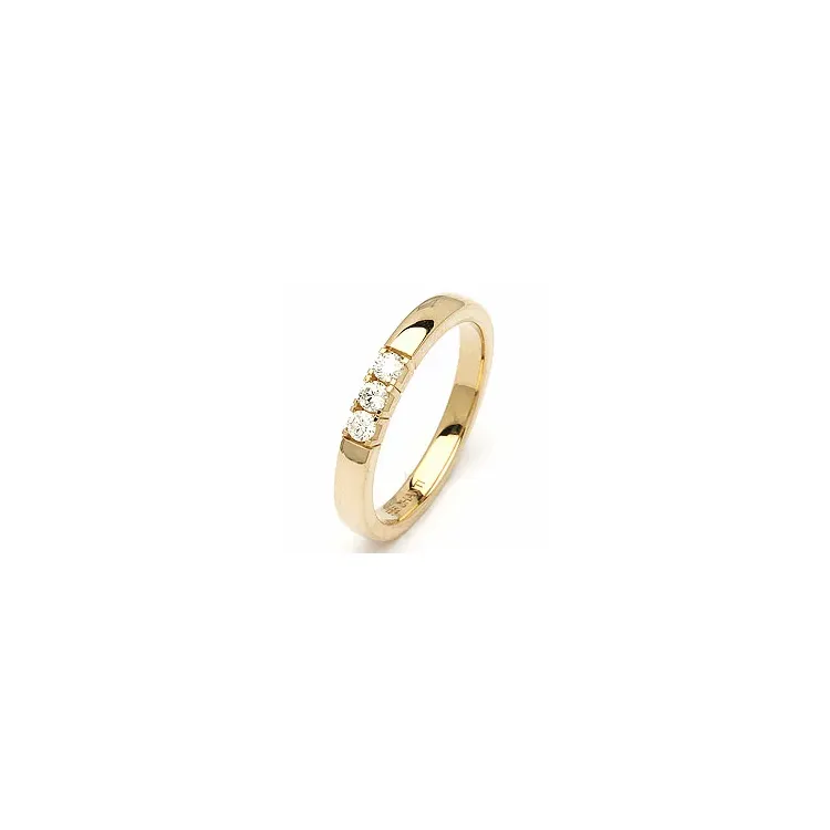 alliansering i 14 karat gull 3 x 0,05 ct