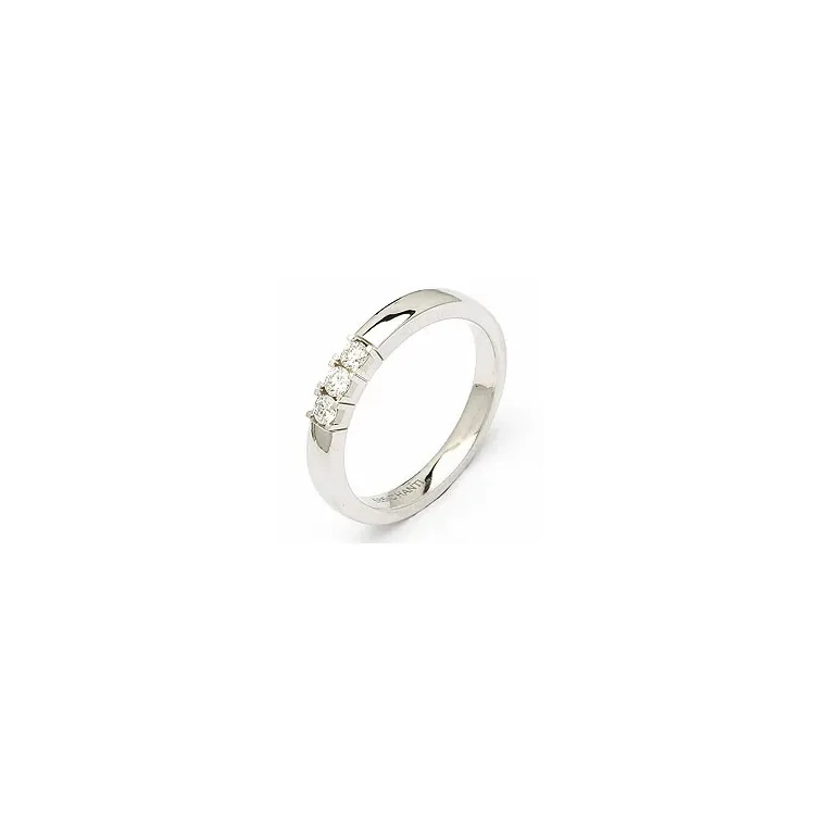alliansering i 14 karat hvitt gull 3 x 0,05 ct