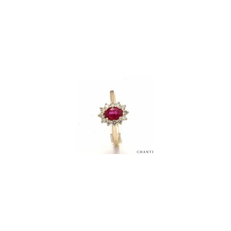 Rosettring i 14 karat gull 0,26 ct 0,63 ct