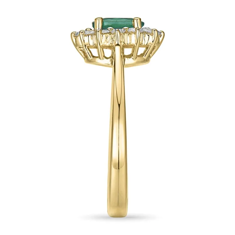 smaragd rosettring i 14 karat gull 0,26 ct 0,47 ct