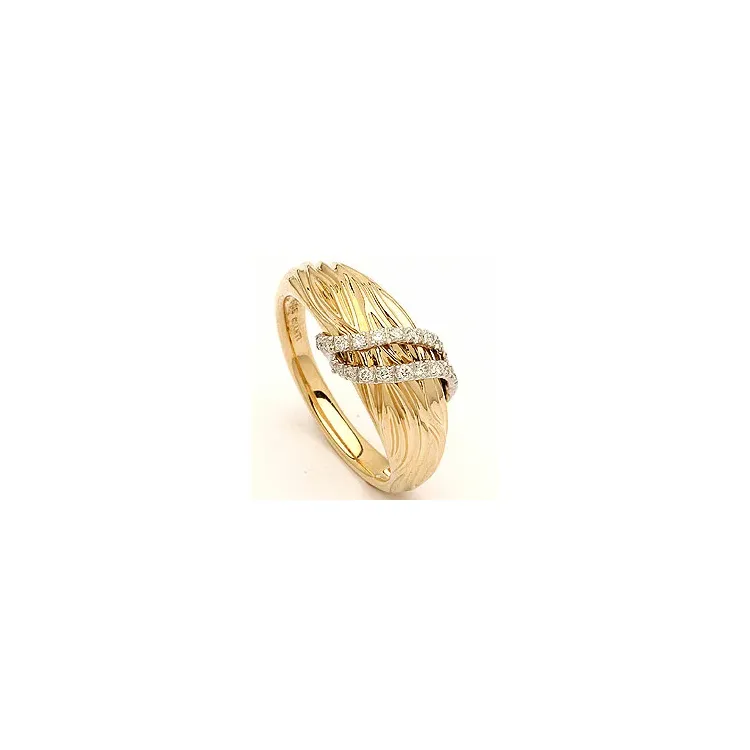 designer diamantring i 14 karat gull og hvitt gull 0,13 ct