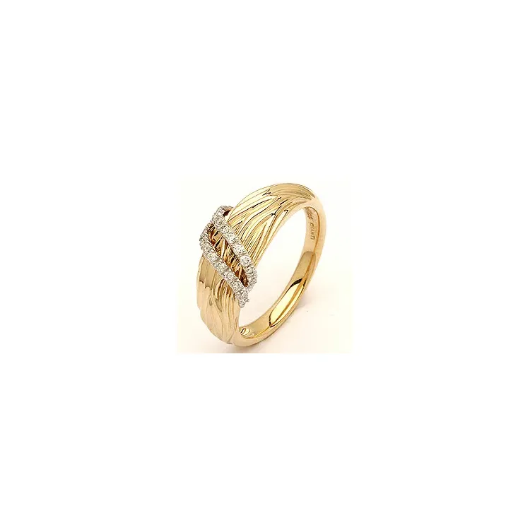 designer diamantring i 14 karat gull og hvitt gull 0,13 ct