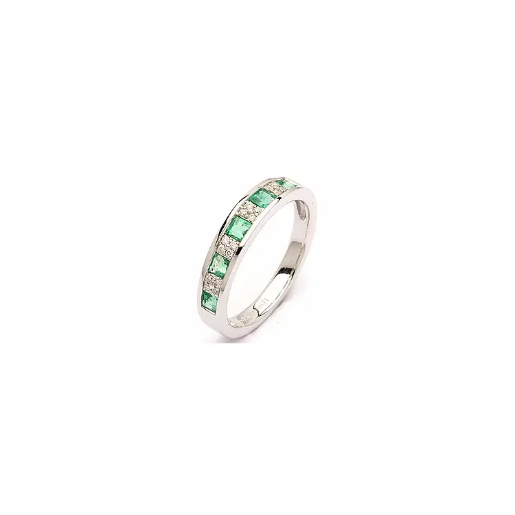 bestillingsvare - smaragd ring i 14 karat hvitt gull 0,07 ct 0,42 ct