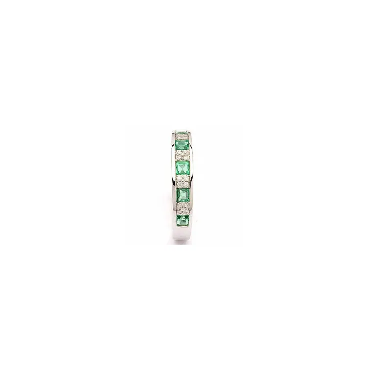 bestillingsvare - smaragd ring i 14 karat hvitt gull 0,07 ct 0,42 ct