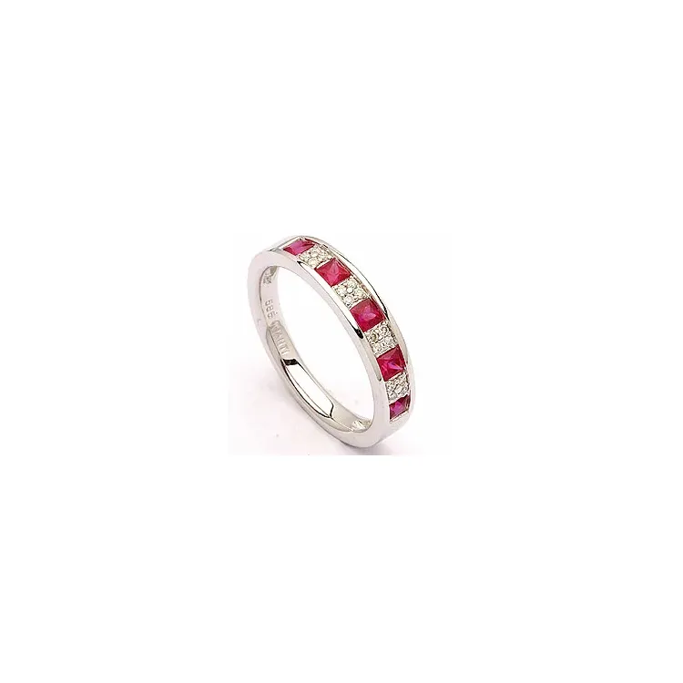 bestillingsvare - rubin ring i 14 karat hvitt gull 0,08 ct 0,53 ct