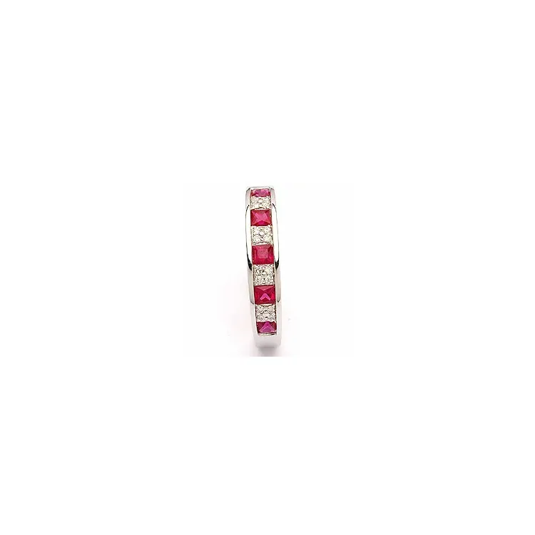 bestillingsvare - rubin ring i 14 karat hvitt gull 0,08 ct 0,53 ct