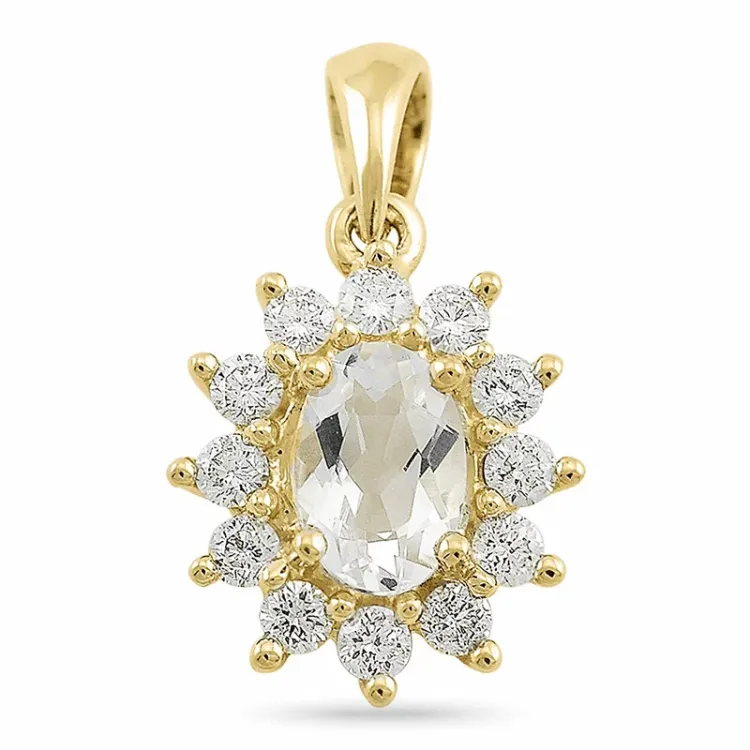 Diamant rosettanheng i 14 karat gull 0,26 ct