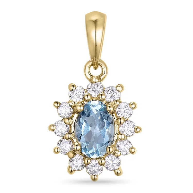 rosettanheng i 14 karat gull 0,26 ct 0,42 ct