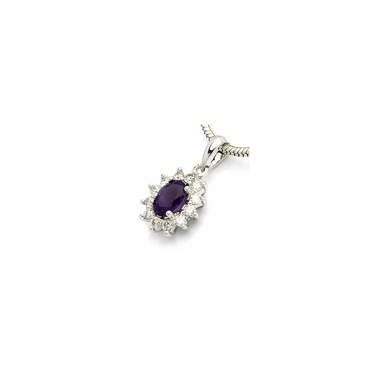 rosettanheng i 14 karat hvitt gull 0,26 ct 0,45 ct
