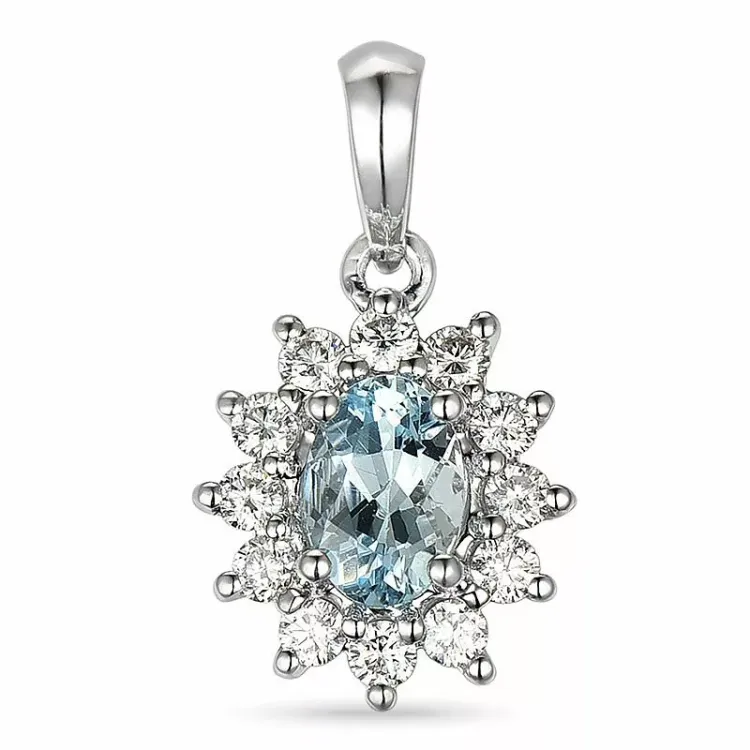 Rosettanheng i 14 karat hvitt gull 0,26 ct 0,42 ct