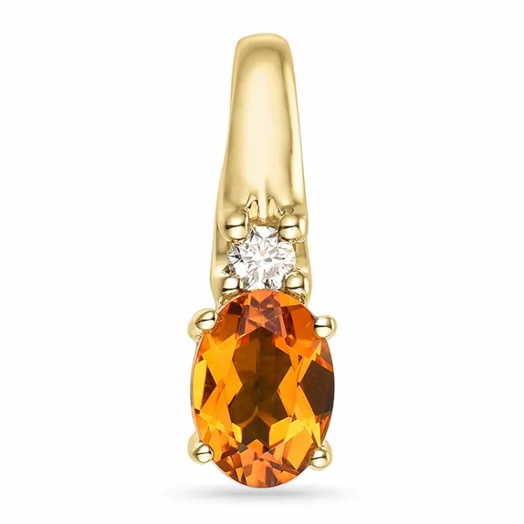 citrin anheng i 14 karat gull 0,05 ct 0,80 ct