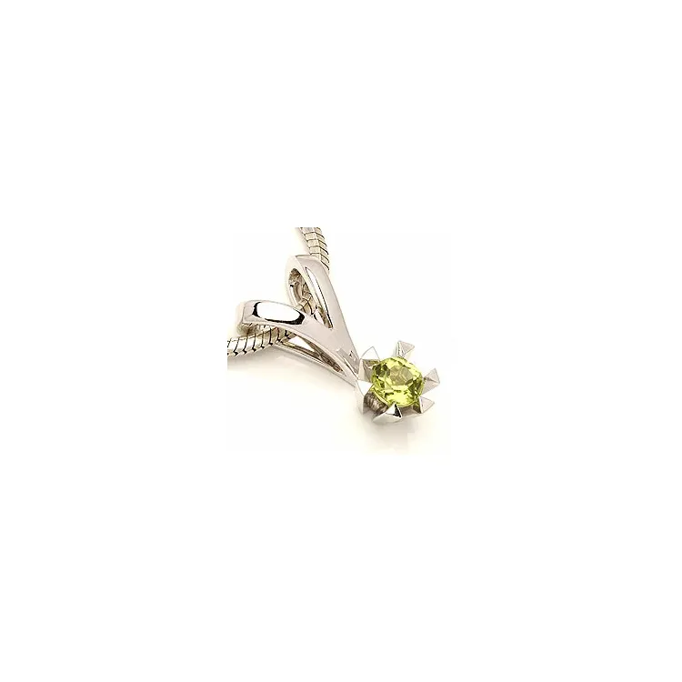 peridot anheng i 14 karat hvitt gull 0,30 ct