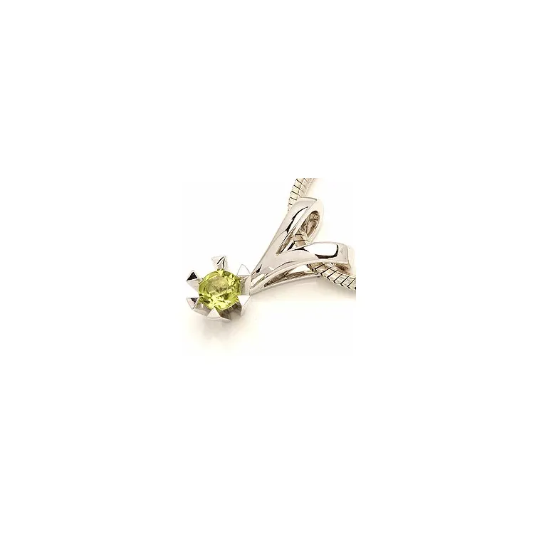 peridot anheng i 14 karat hvitt gull 0,30 ct