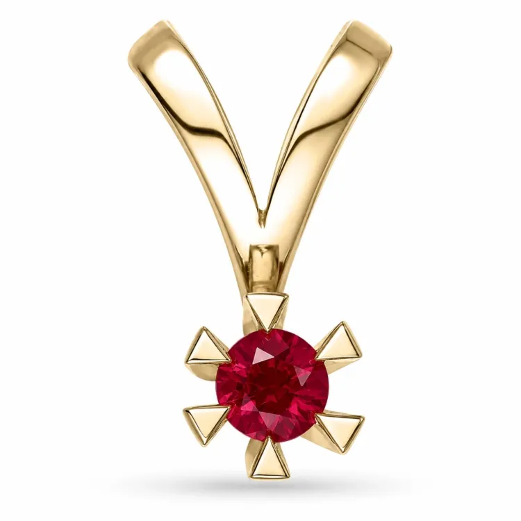 ekte rubin anheng i 14 karat gull 0,30 ct