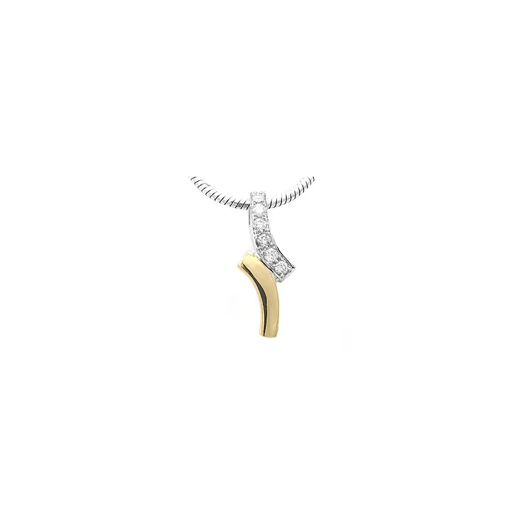 diamant anheng i 14 karat gull og hvitt gull 0,13 ct