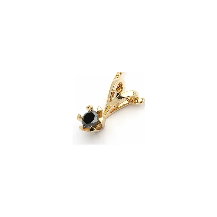svart diamant anheng i 14 karat gull 0,40 ct