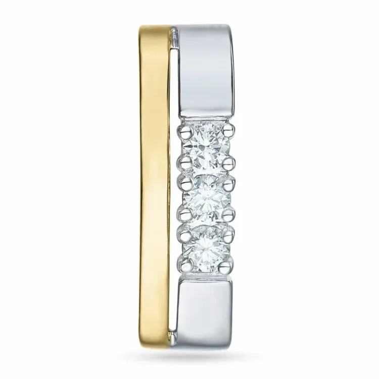 diamantanheng i 14 karat gull og hvitt gull 0,15 ct