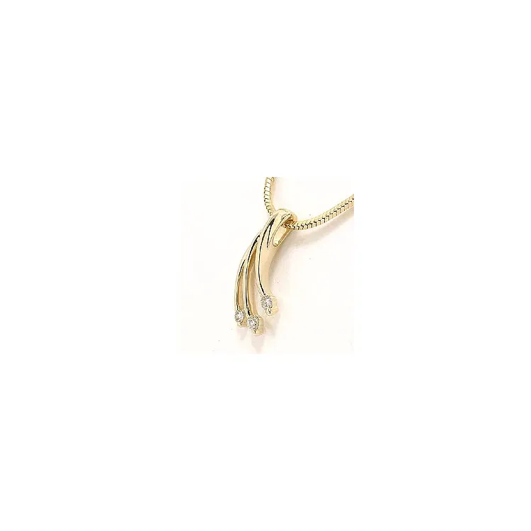 diamant anheng i 14 karat gull 0,07 ct