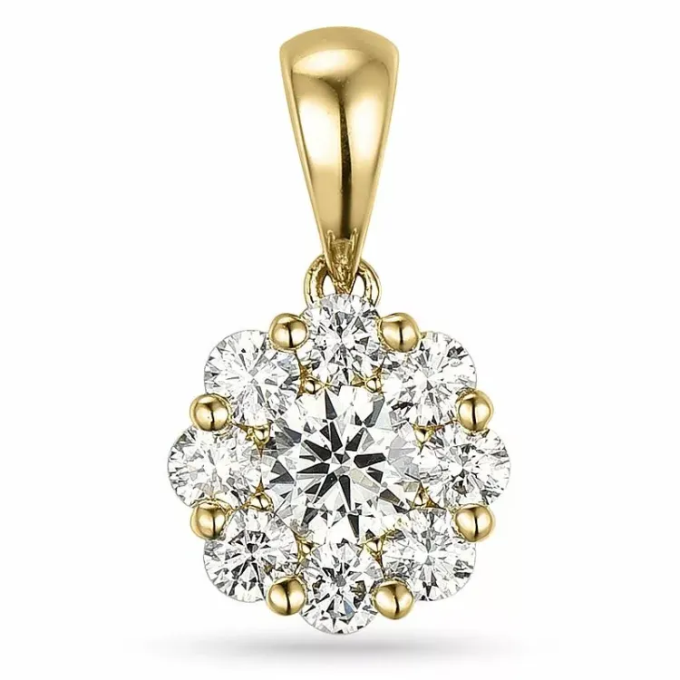 diamant anheng i 14 karat gull 0,20 ct 0,32 ct