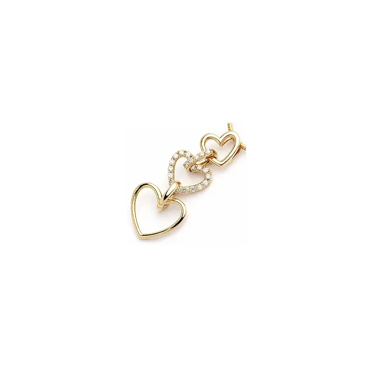 Smykke diamant hjerteanheng i 14 karat gull 0,27 ct
