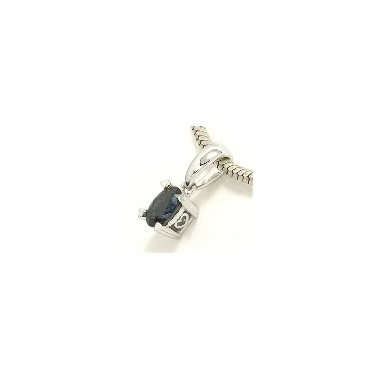 safir anheng i 14 karat hvitt gull 0,35 ct