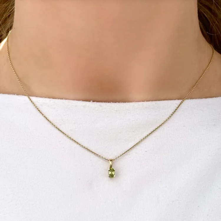 peridot anheng i 14 karat gull