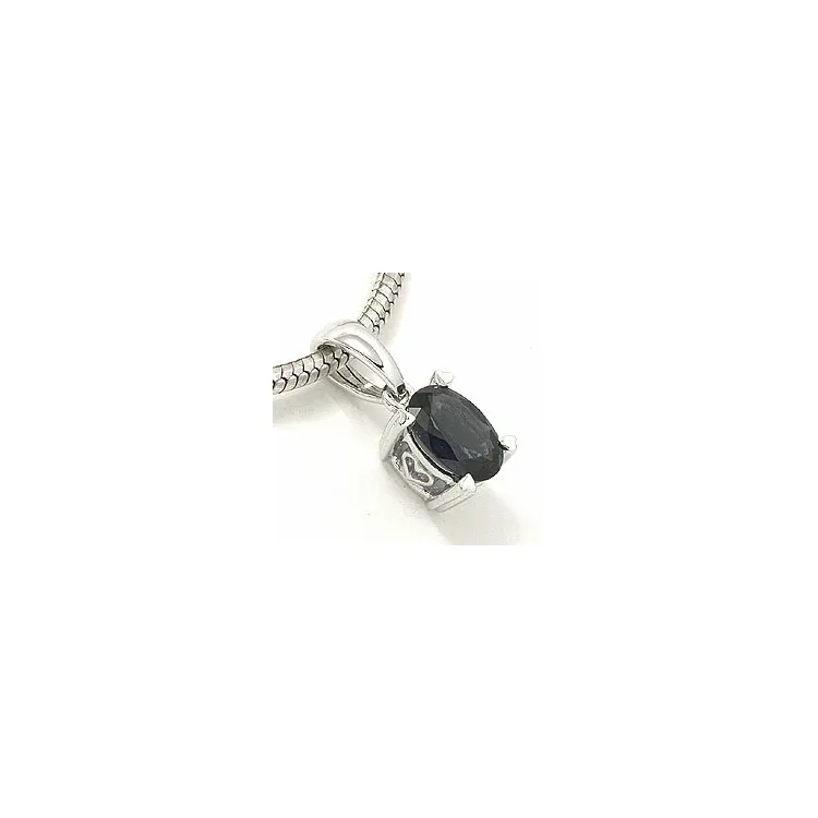 safir anheng i 14 karat hvitt gull 0,55 ct ct