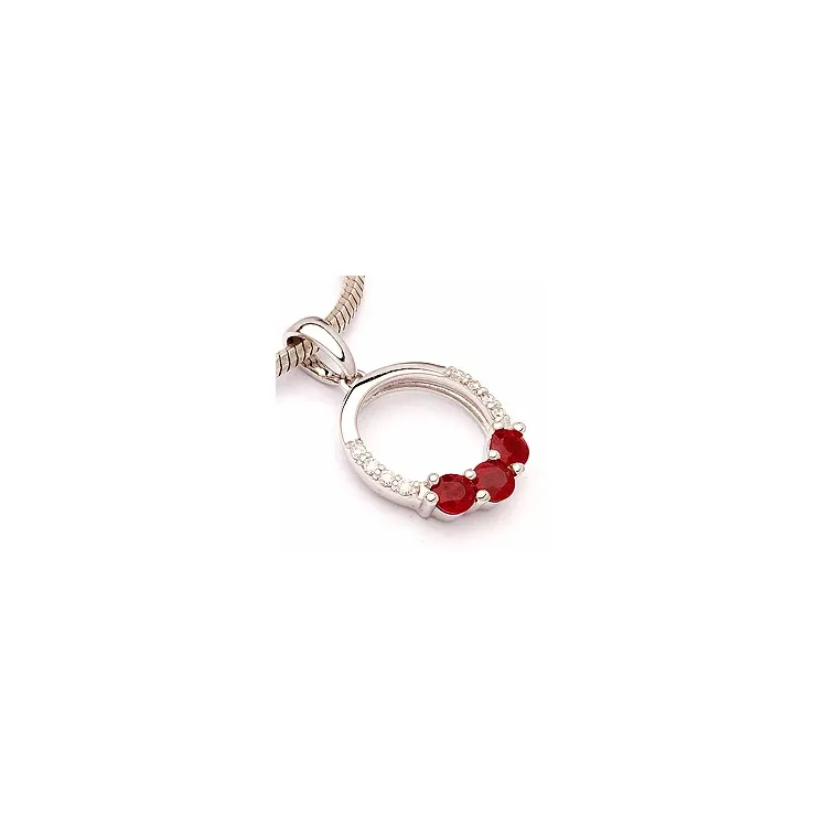 rubin anheng i 14 karat hvitt gull 0,05 ct