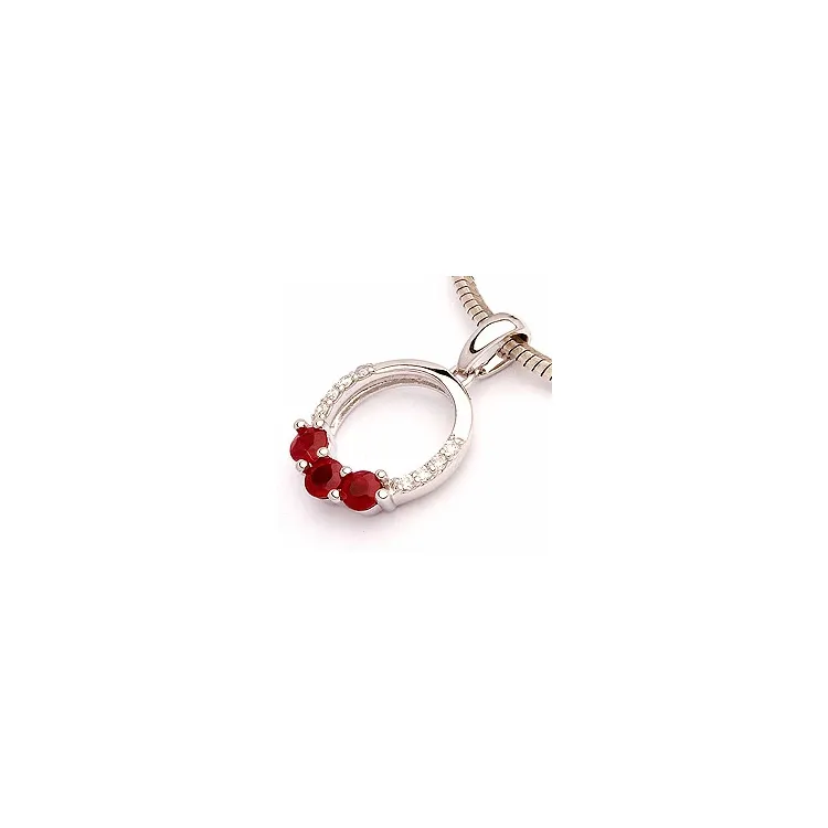 rubin anheng i 14 karat hvitt gull 0,05 ct