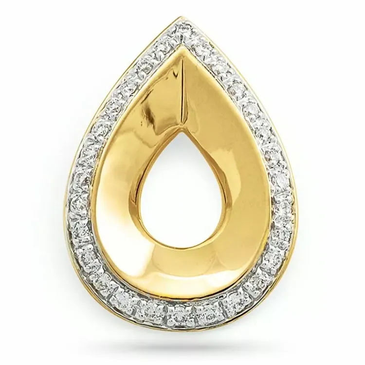 Diamant anheng i 14 karat gull 0,15 ct