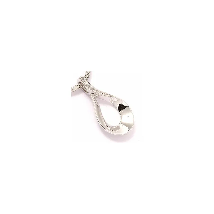 Elegant diamant anheng i 14 karat hvitt gull 0,04 ct