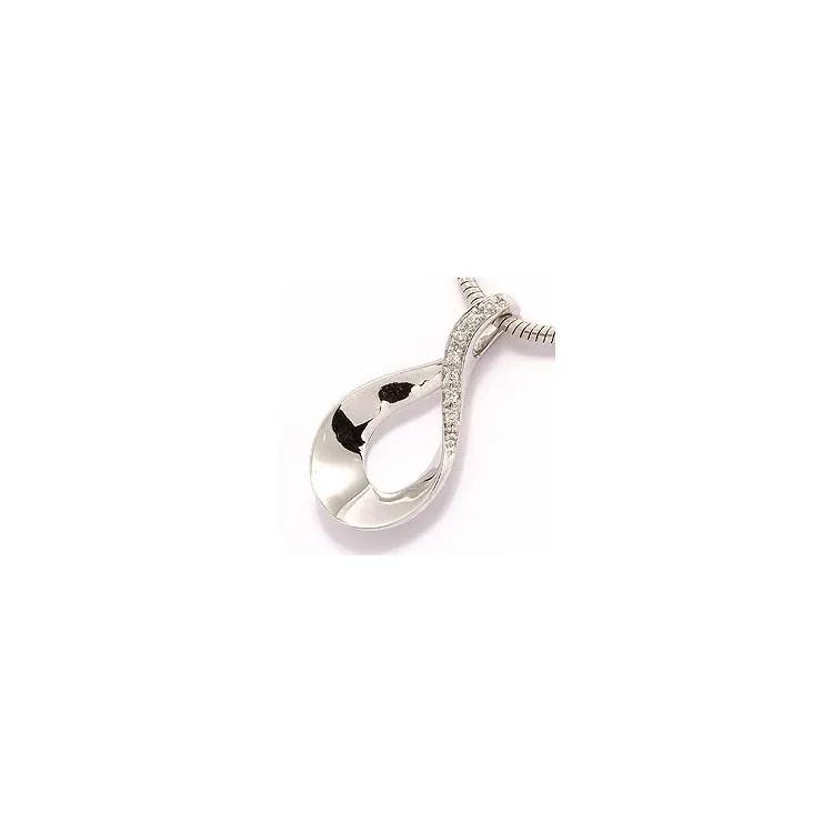 Elegant diamant anheng i 14 karat hvitt gull 0,04 ct
