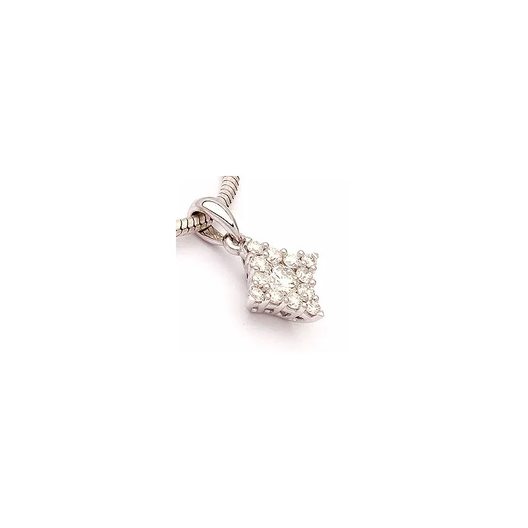 diamant anheng i 14 karat hvitt gull 0,33 ct